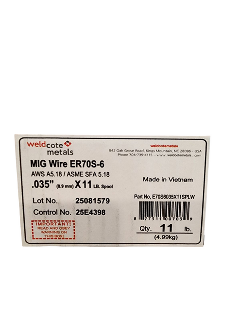 ER70S‑6 .035 in × 11 lb Carbon Steel MIG Wire