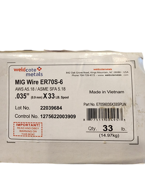  ER70S‑6 .035 in × 33 lb Carbon Steel MIG Wire