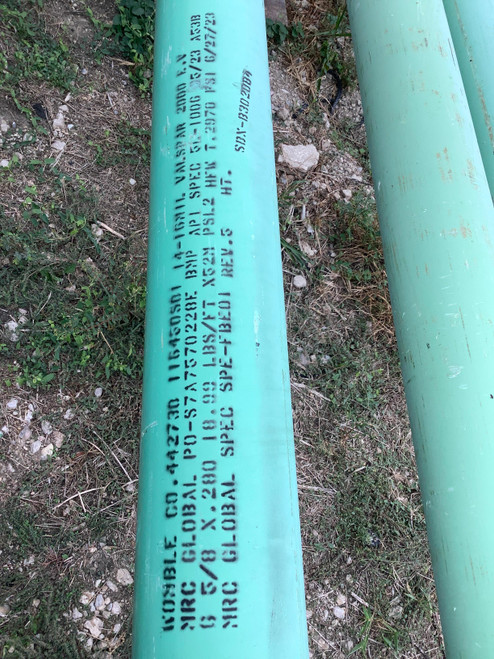 6 Inch Steel Pipe ERW  X .288W CS FBE BEV X52 37 Ft 0923117