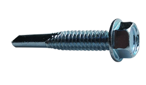 #12-24 X 2 Unslotted Hexwasher Self Drilling Screw #5 Full Thread