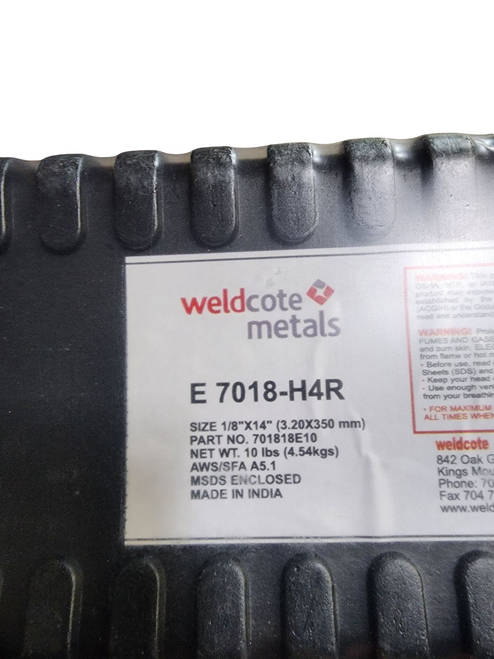 Weldcote Metals E7018 1/8 in. Carbon Steel Stick Electrode – 10 lb
