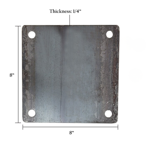 8 In x 1/4 In Base Plate with 9/16 In Hole