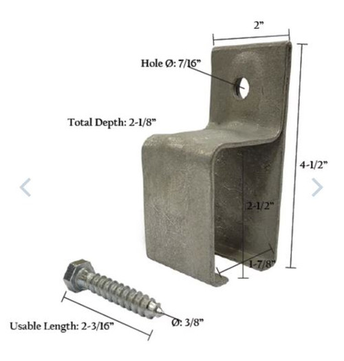 Galvanized Single Mount Door Track Bracket - Heavy Duty Weatherproof Wall Bracket for Sliding Barn Doors and Box Tracks