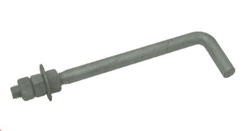 1/2 In x 8 In x 2 In Anchor Bolt | Grade 5 Structural Steel | 90 Degree L-Bolt with 2 In Thread for Concrete Foundation