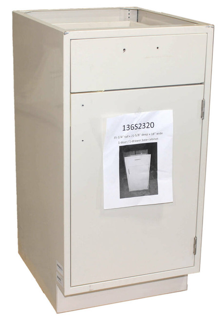 ICI Quick Ship CPJTP118-18P Standing Height Base Cabinet Right Hinged, 1 Door 1 Drawer, 18 Inches Wide x 37-13/16 Inches x 21-5/8 Inches, ICI Number: 950S085.