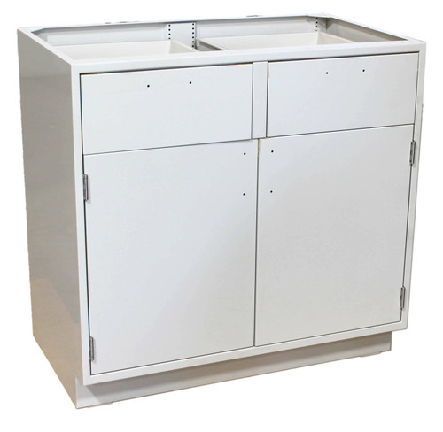 ICI Quick Ship CPJTP106-36P Sitting Height Base Cabinet 2 Door 2 Drawer, 36 Inches Wide x 35-1/4 Inches Tall x 21-5/8 Inches Deep, 7-1/2 Inch Drawer, ICI Number: 257S6320.