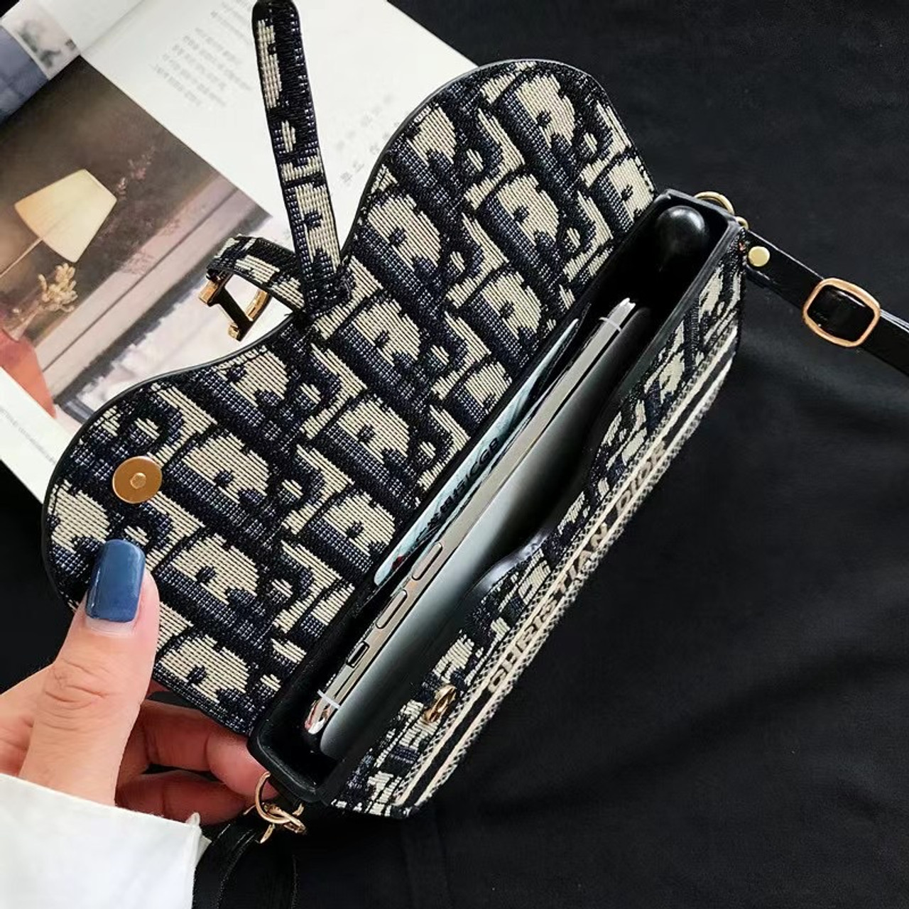 Dior Christian Dior Wallet Bag Handbag Case Apple iPhone 15 Pro 