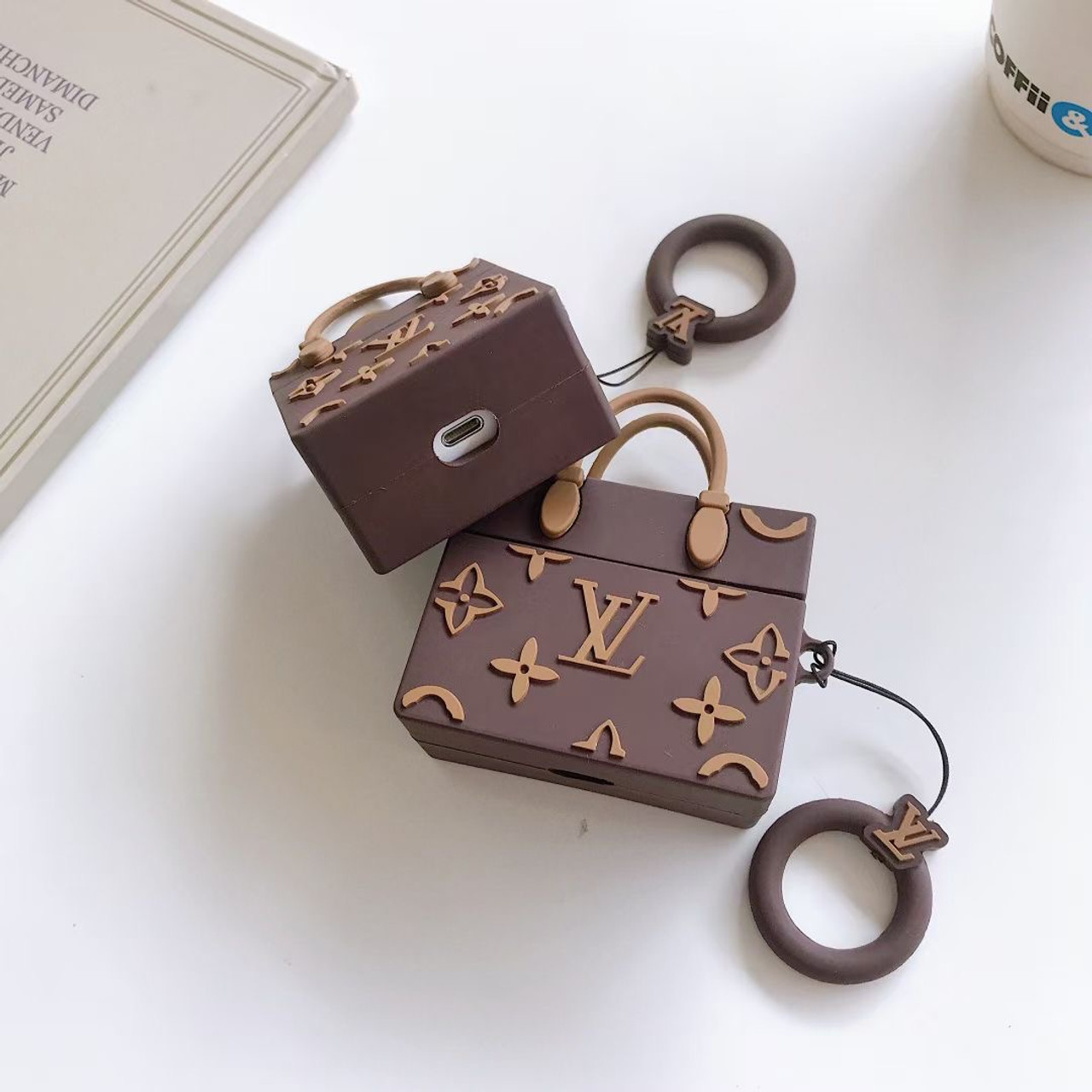 brown lv luxury high end airpods pro