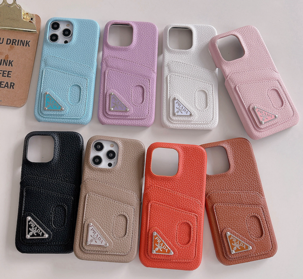 Prada Iphone Airpods Holder Case in Pink