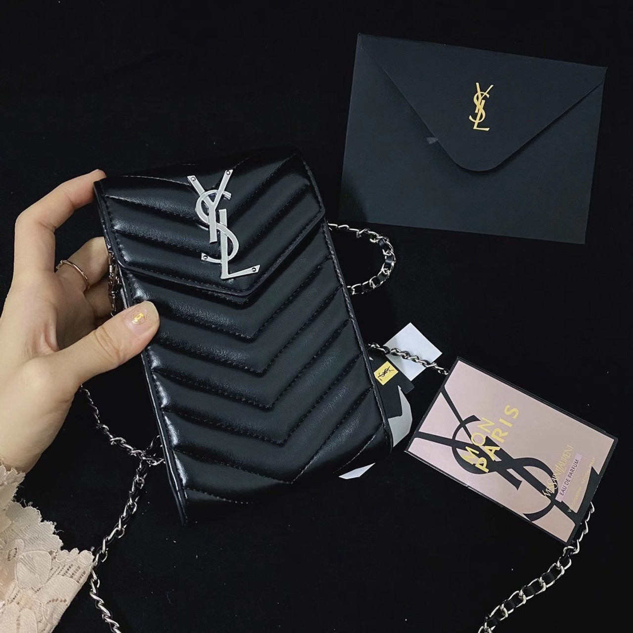 YSL Yves Saint Laurent Wallet Bag Cover Case Apple iPhone 13 Pro