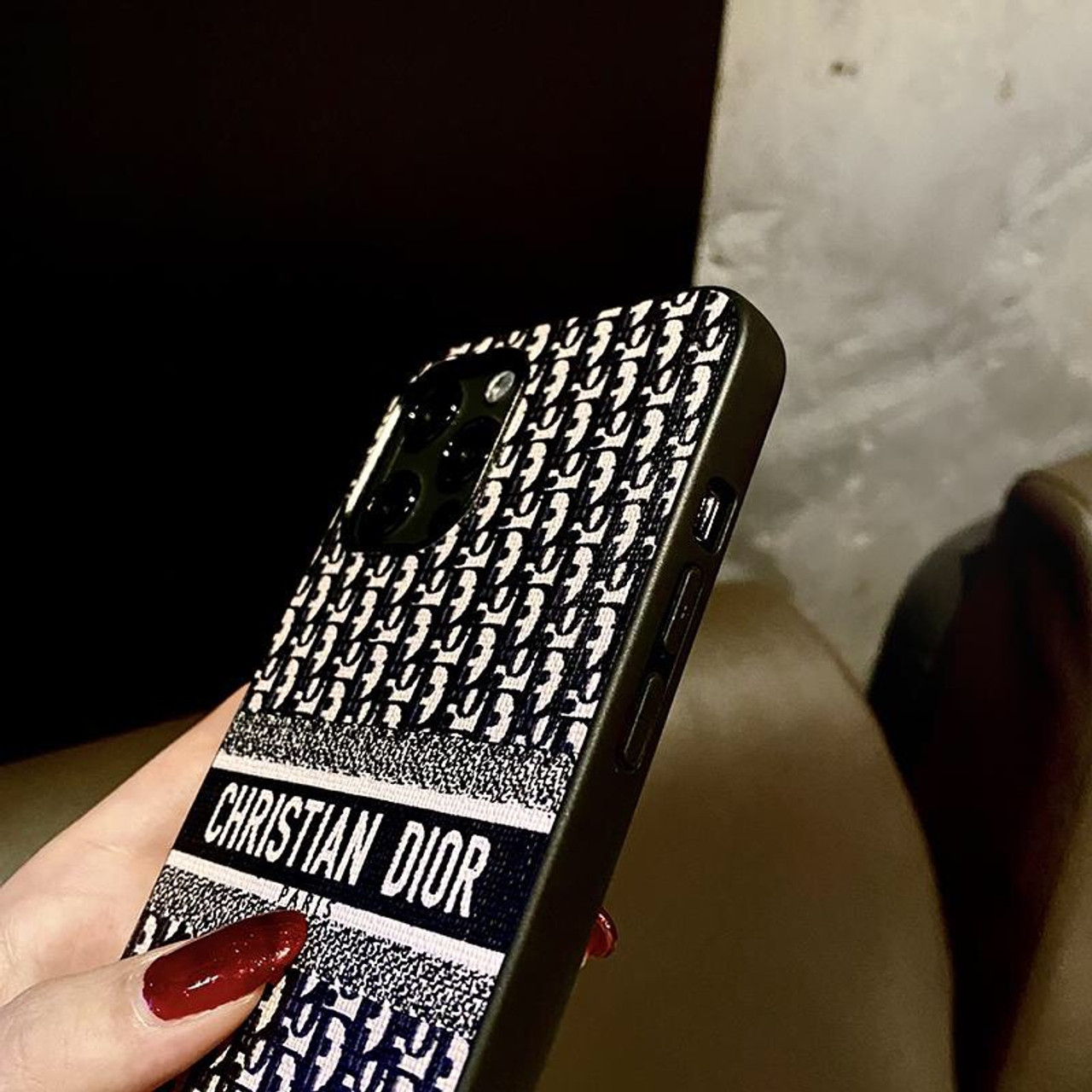 Back Cover For iPhone 14 Premium Luxury Black Case- Christian Dior