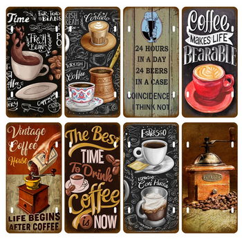 Coffee Bar Beer Club Drink Metal Plates Vintages Signs Tin Poster Decorative Decoration Wall Stickers Deco Pub Bar Restaurant