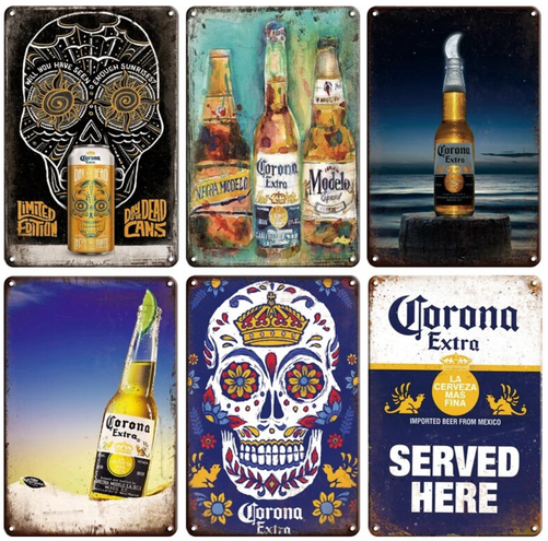 Corona Beer Extra Drink Retro Vintage Metal Plates Classic Signs Tin Poster Decorative Wall Stickers Deco Pub Bar /