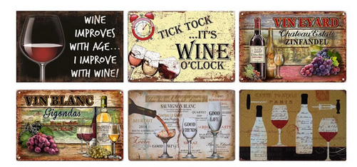 FRENCH WINE VINEYARD DRINK VIN Retro Vintage Metal Plates Classic Signs Tin Poster Decorative Wall Stickers Deco Pub Bar Home Restaurant