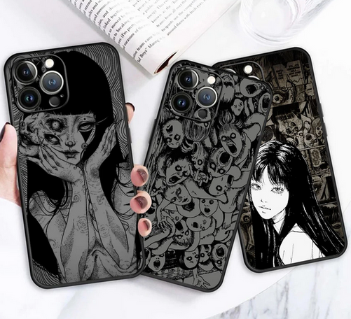 OnlineBoutikStore, Luxury Case Cover Coque Custodia Hulle Funda MANGA ANIME Junji Ito Terror Horror For Apple Iphone 15 14 Pro Max Plus Mini 13 12 11, RhinoShield, Casetify #CaseIphone15  /5