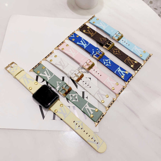 Raindrop Handmade Louis Vuitton for Apple Watch Series 1,2,3,4,5,6,7,8,Ultra,SE  Strap Band LV 26 – Limited Edition