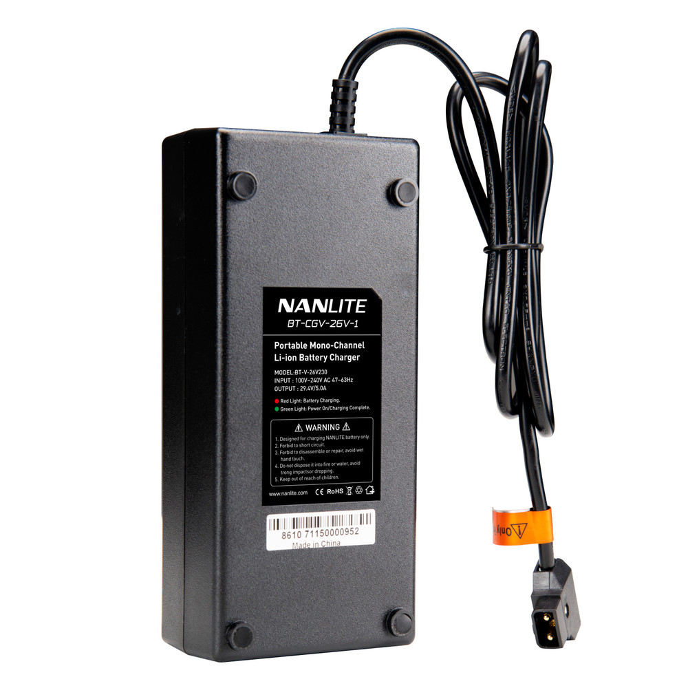 Nanlite Single 26V V-Mount Battery Charger with D-Tap Output