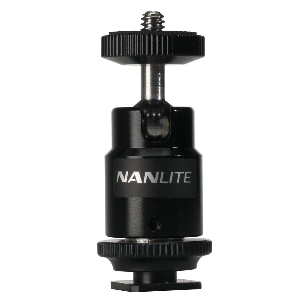 Nanlite Mini Ball Head with Hot Shoe Adapter and 1/4''-20 Mount