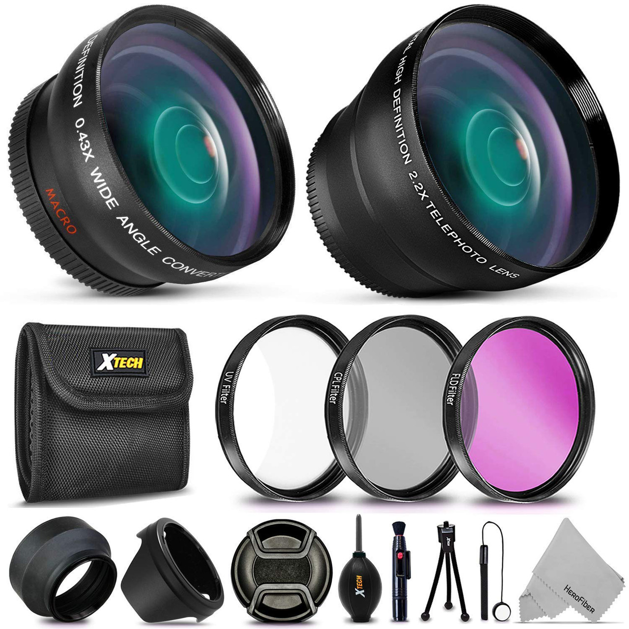 Essential 58mm Accessory Kit for Canon EOS Rebel T7i T7 T6i T6S T6