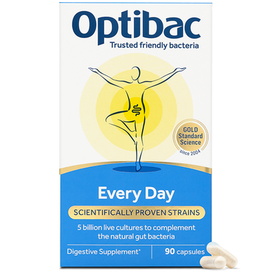 Optibac Probiotics Every Day - the original Every Day friendly bacteria supplement - pack & capsules - 90 capsules