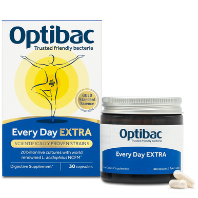 Optibac Probiotics Every Day EXTRA - a high strength probiotic supplement with scientifically proven strains - jar & capsules - 30 capsules