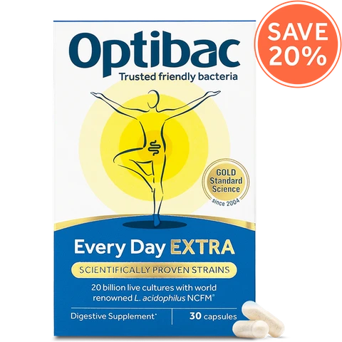 Optibac Probiotics Every Day EXTRA - a high strength probiotic supplement with scientifically proven strains - pack & capsules - 30 capsules