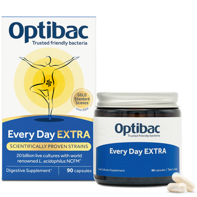 Optibac Probiotics Every Day EXTRA - a high strength probiotic supplement with scientifically proven strains - jar & capsules - 90 capsules