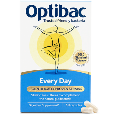 Optibac Probiotics Every Day - the original Every Day friendly bacteria supplement - pack & capsules - 30 capsules
