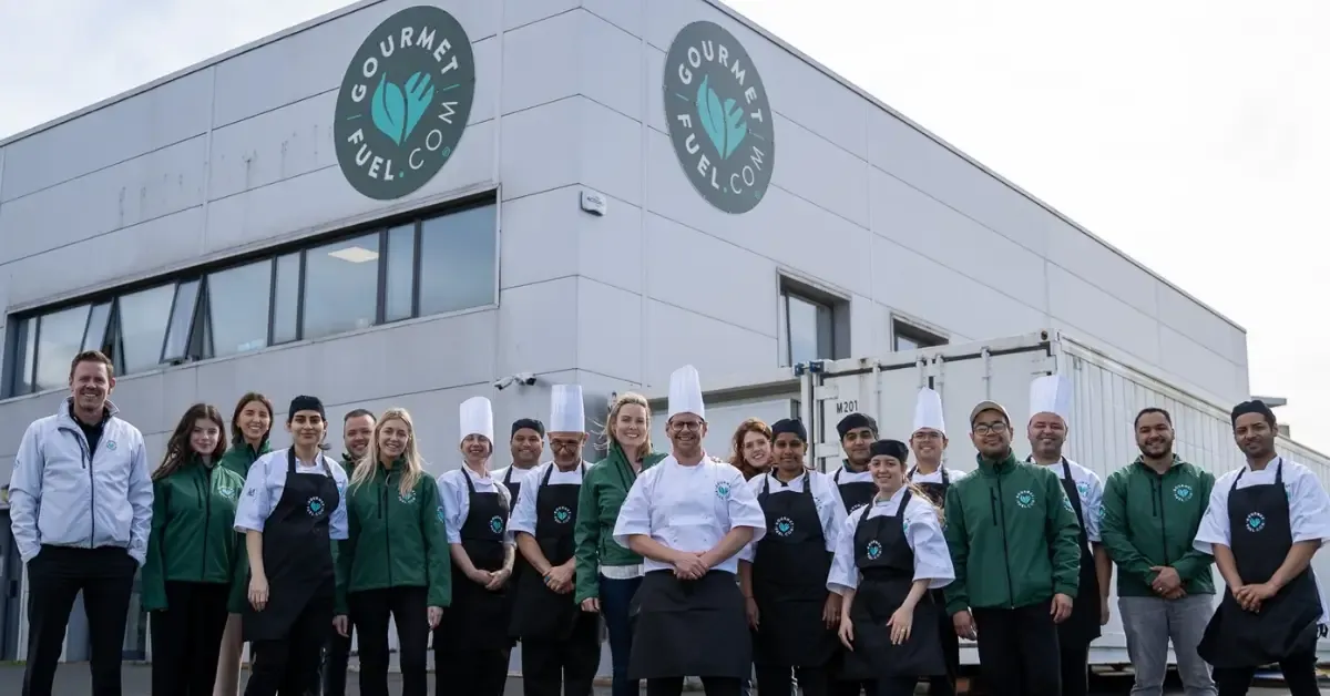 The GourmetFuel production team outside the Irish facility