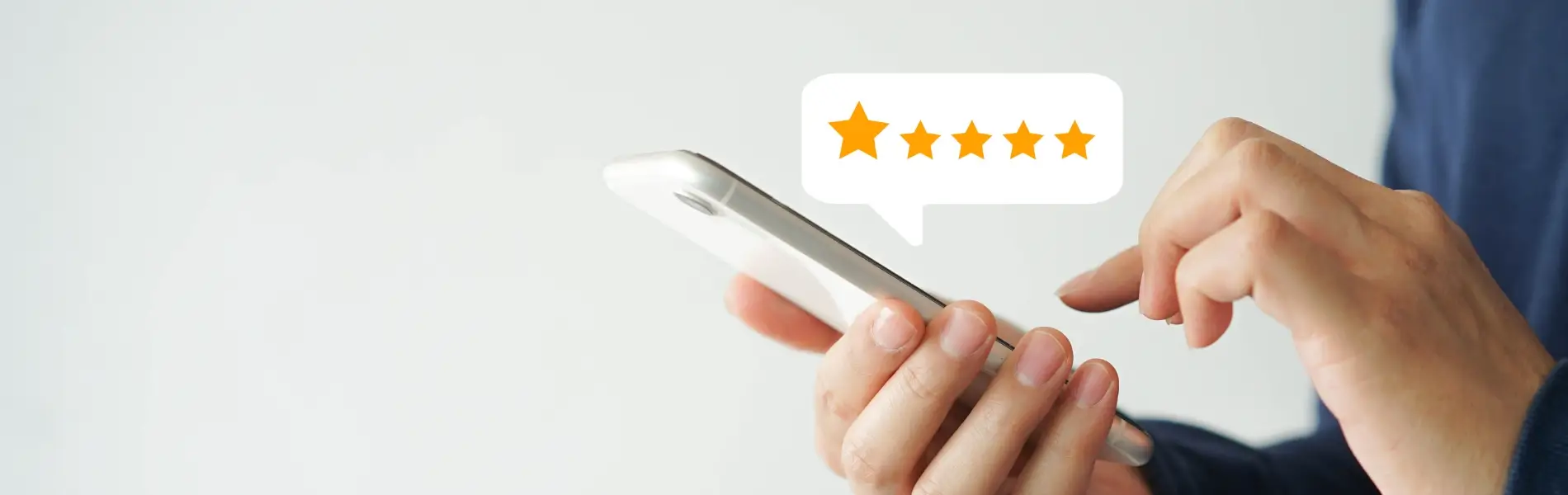A five star rating tapped out on a phone