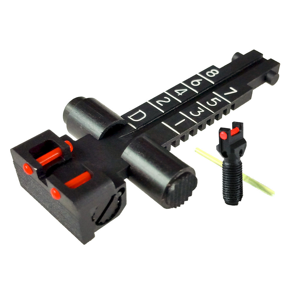Kensight AK-47 Adjustable Tangent Rear Sight, Green Fiber Optic