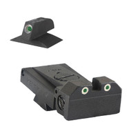 Fully adjustable tritium dot rear sight fits Bo-Mar BMCS Cut, .120" deep notch, beveled blade w/serrations - .210" Tall Front Sight Fully adjustable tritium dot rear sight fits Bo-Mar BMCS Cut, .120" deep notch, beveled blade w/serrations - .210" Tall Front Sight