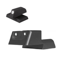 DFS -"SLAM" Sight, White Dot Fixed rear sight fits Novak LoMount cut, for one-handed cocking/cycling, recessed blade w/out serrations - .160" Tall FLAT BASE Front Sight