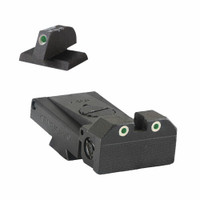 Fully adjustable tritium dot rear sight fits LPA TRT cut, beveled blade w/ serrations .200" Tall FLAT BASE Tritium Front Sight
