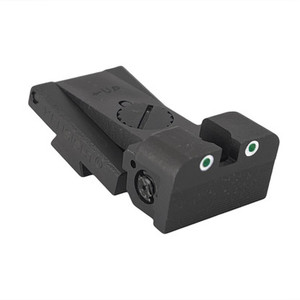 Fully adjustable tritium dot rear sight fits Bo-Mar BMCS Cut, rounded blade w/ serrations Fully adjustable tritium dot rear sight fits Bo-Mar BMCS Cut, rounded blade w/ serrations