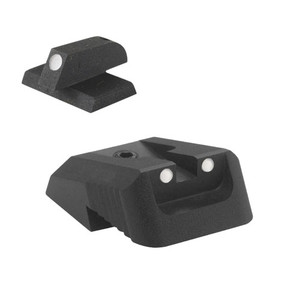 DFS - Defensive Fixed Sight, Fixed white dot rear sight fits Novak LoMount cut, recessed blade - .160" Tall FLAT BASE Front Sight DFS - Defensive Fixed Sight, Fixed white dot rear sight fits Novak LoMount cut, recessed blade - .160" Tall FLAT BASE Front Sight