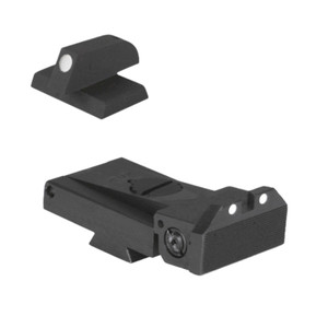 Fully adjustable tritium dot rear sight fits LPA TRT cut, beveled