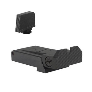 Fully adjustable rear sight for Glock 17, 22, 24, 34, 35, 37, & 38, beveled blade w/ serrations - Includes .330" Tall Front Sight Fully adjustable rear sight for Glock 17, 22, 24, 34, 35, 37, & 38, beveled blade w/ serrations - Includes .330" Tall Front Sight