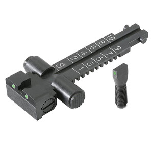 Tritium dot rear sight for all Soviet AK-74 and variants, rounded blade w/ serrations