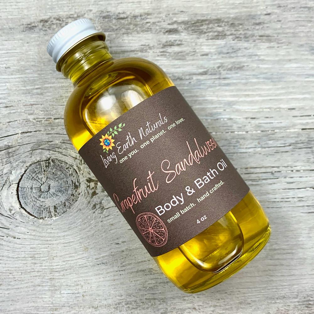 Bottle of Grapefruit Sandalwood Body Oil