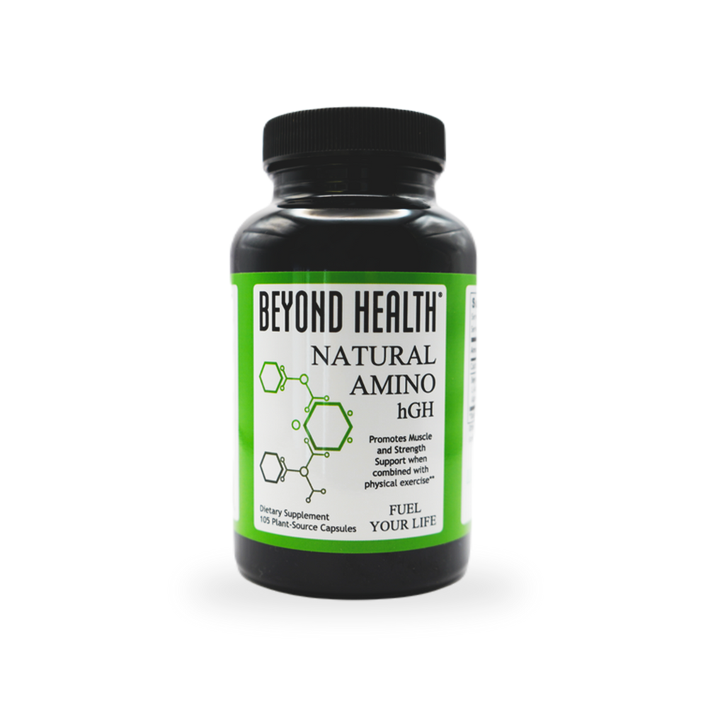 natural amino hgh supplement bottle with amino acids for recovery and daily performance support