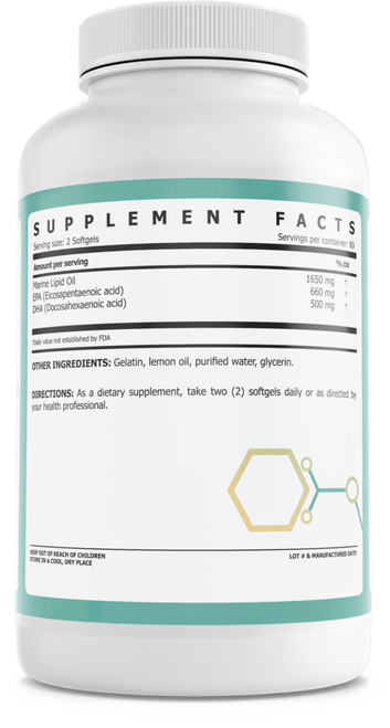 Fish oil supplement bottle