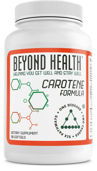 carotene formula supplement bottle with beta carotene for vision and cellular support