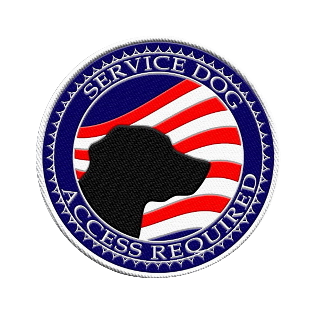 Service Dog Access Required Patch – 3" Round – Patriotic American Flag ...