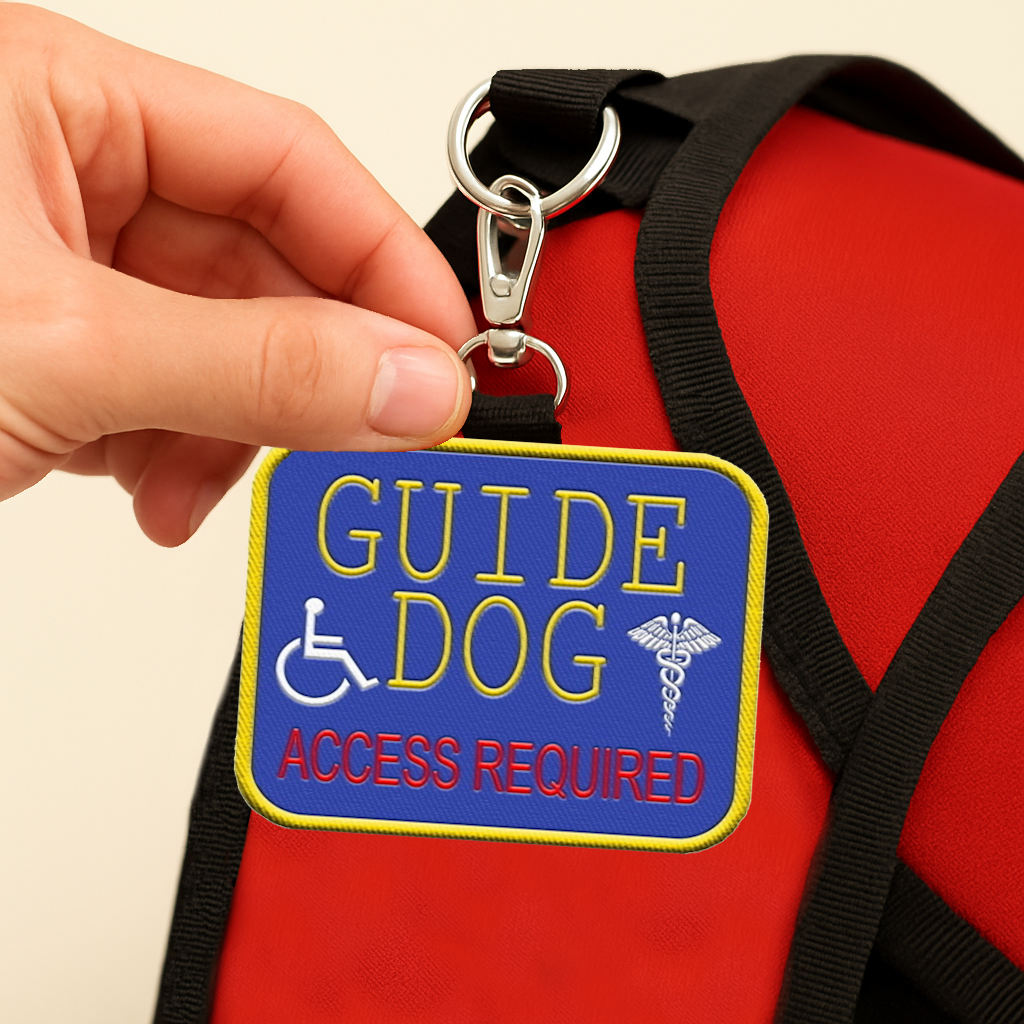Guide Dog Identification Patch Tag – Clip On & Off – Access Required