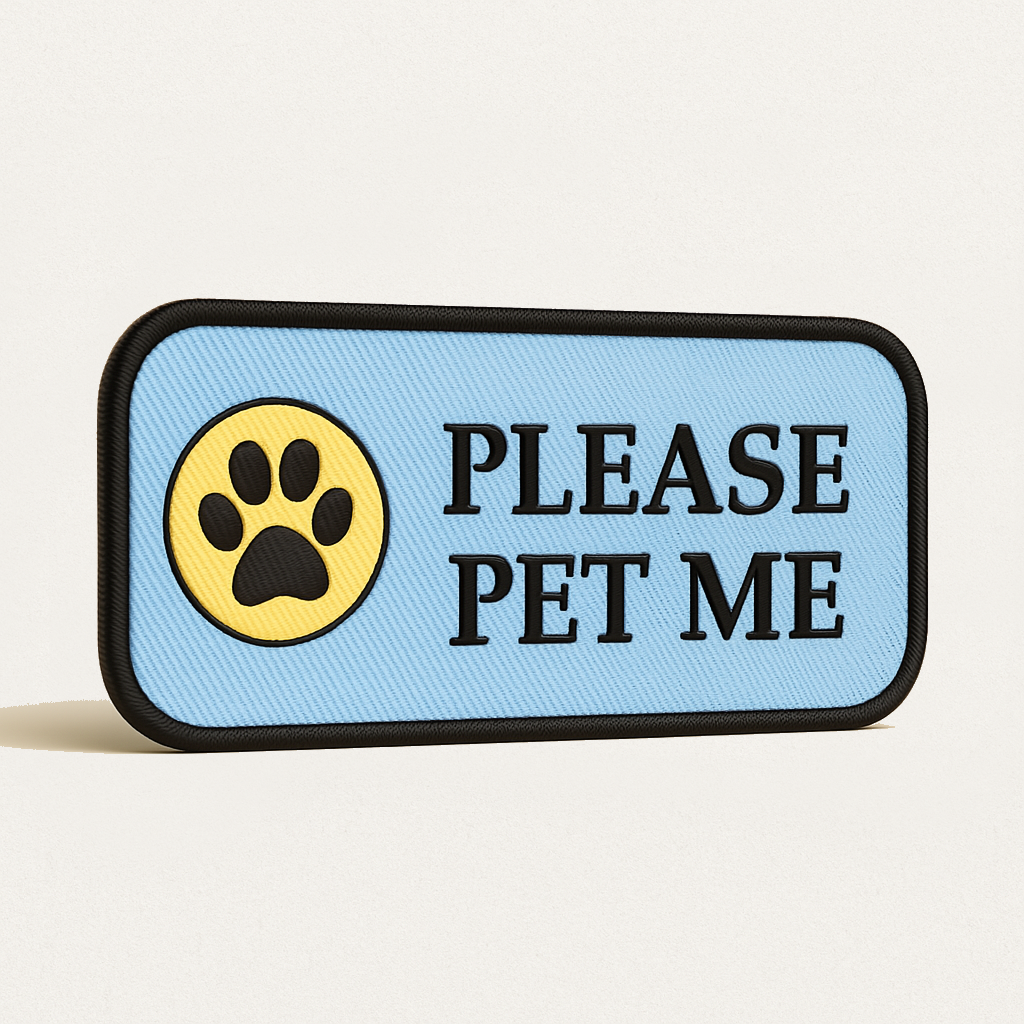 Please Patch Please Pet Me Patch with Paw Print – 2