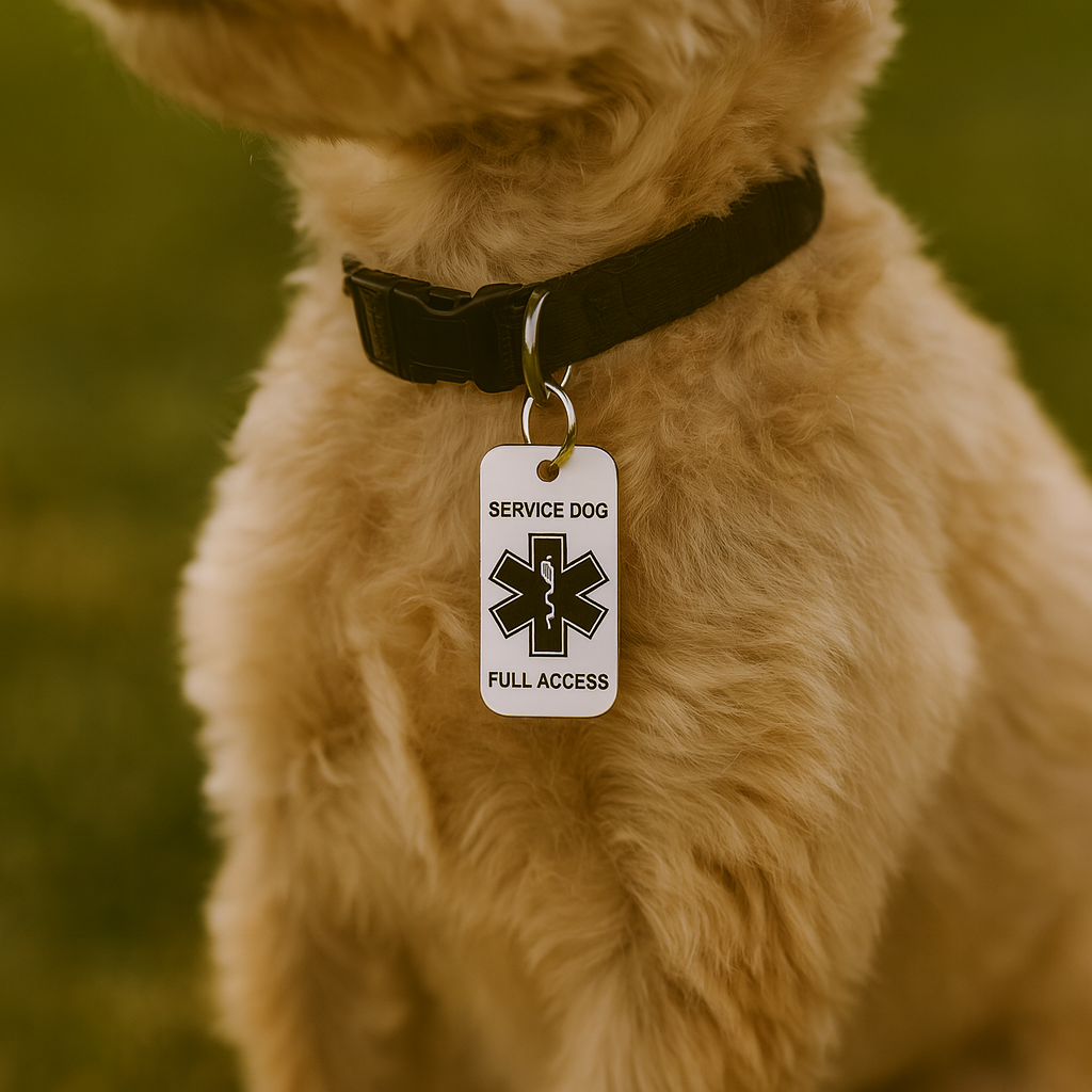 Service Dog Full Access Collar Tag – Durable Plastic ID with