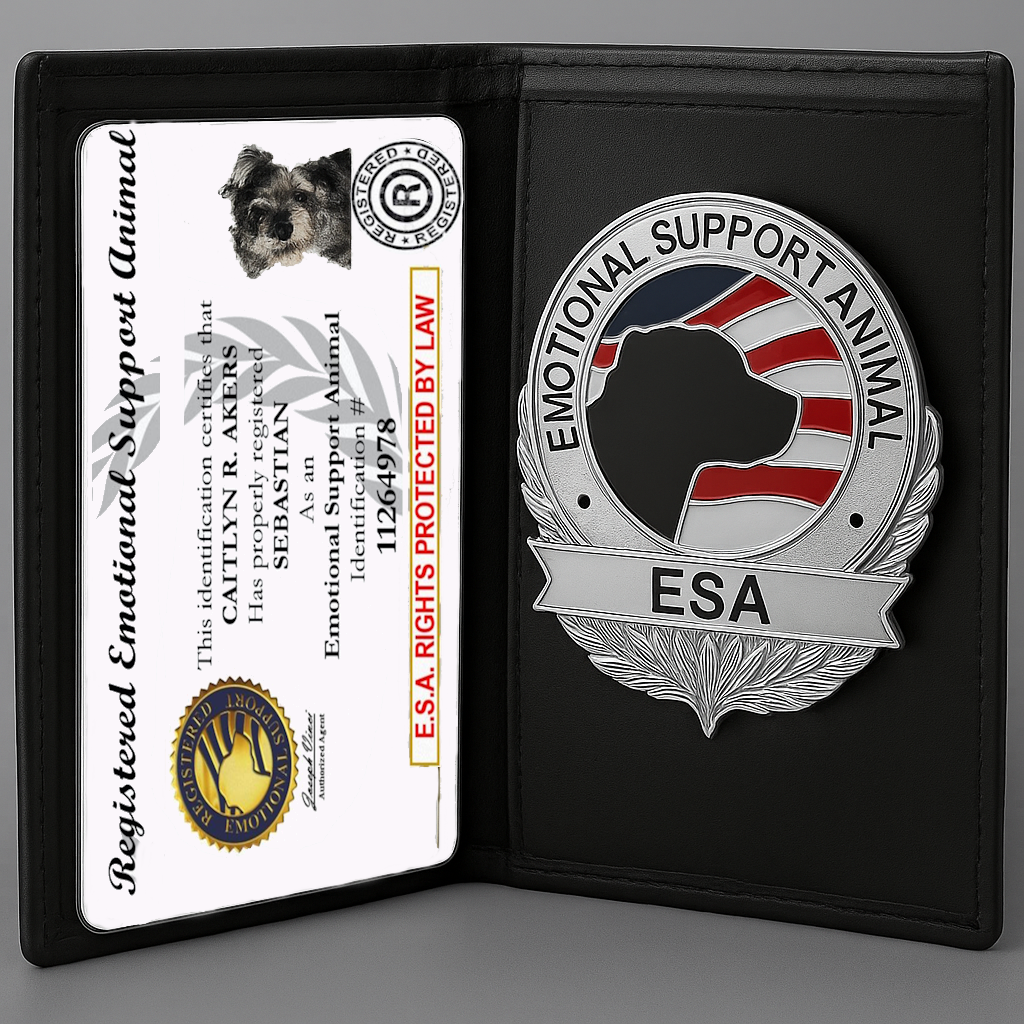 Registered ESA Wallet Set – Custom ID Card & Shield Badge with
