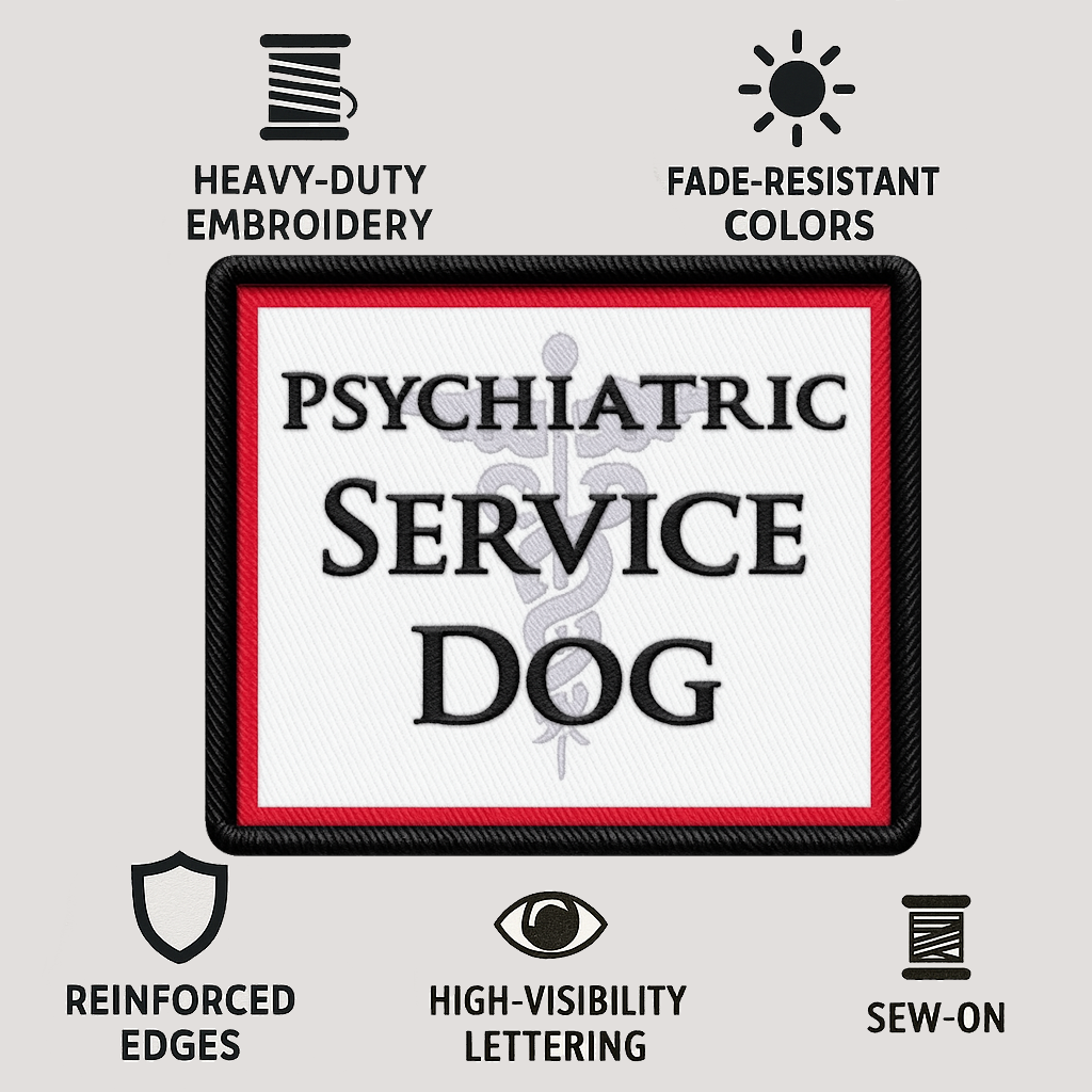 Psychiatric Service Dog Patch – 3x3 Sew-On Identification Patch