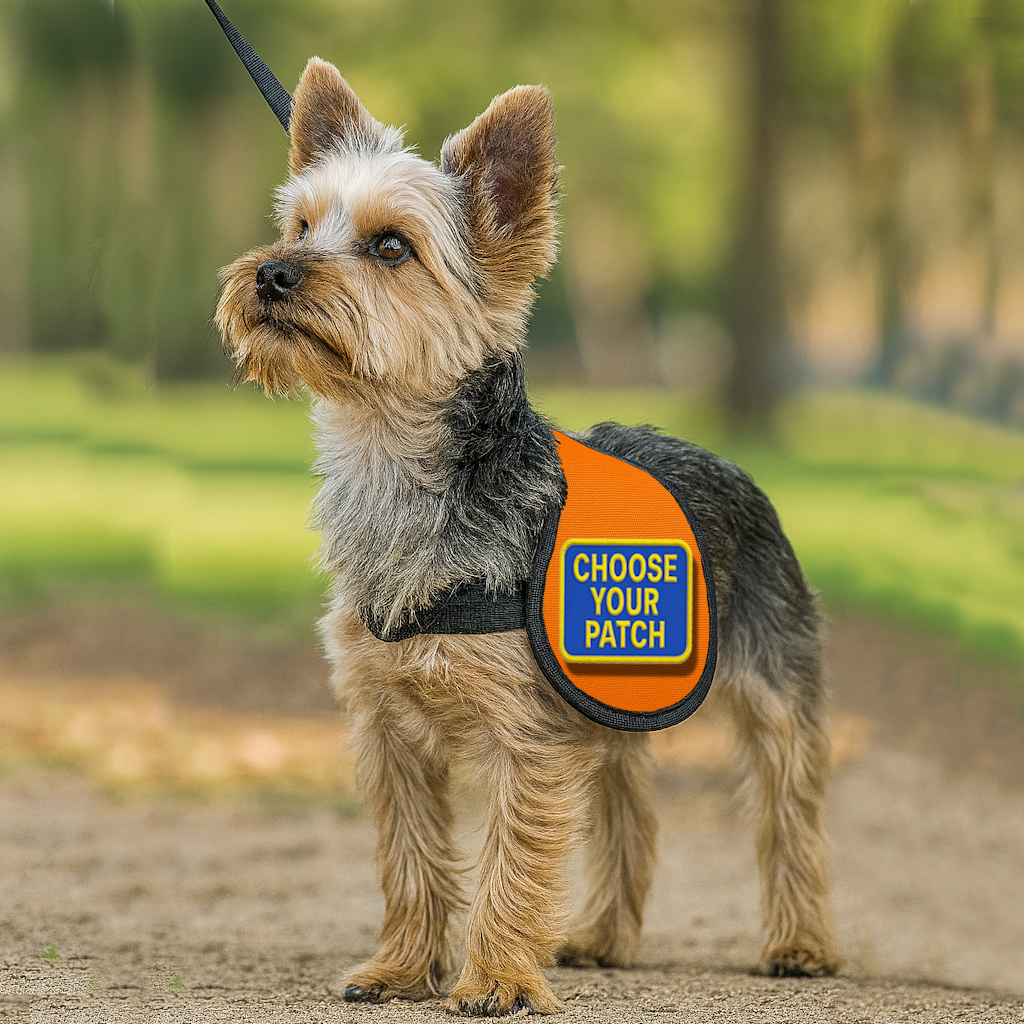 Custom Small Dog Cape Vest – Choose Patch for Service Dog, ESA, or